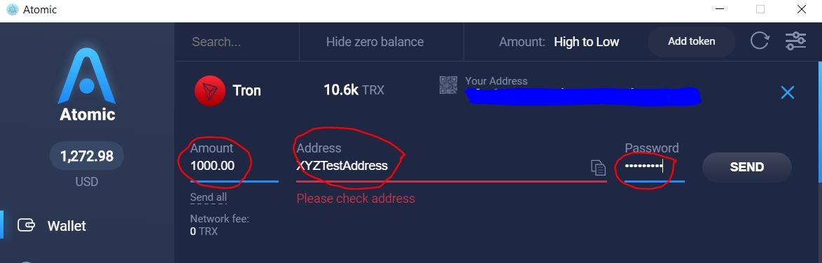 how to see my atomic wallet address